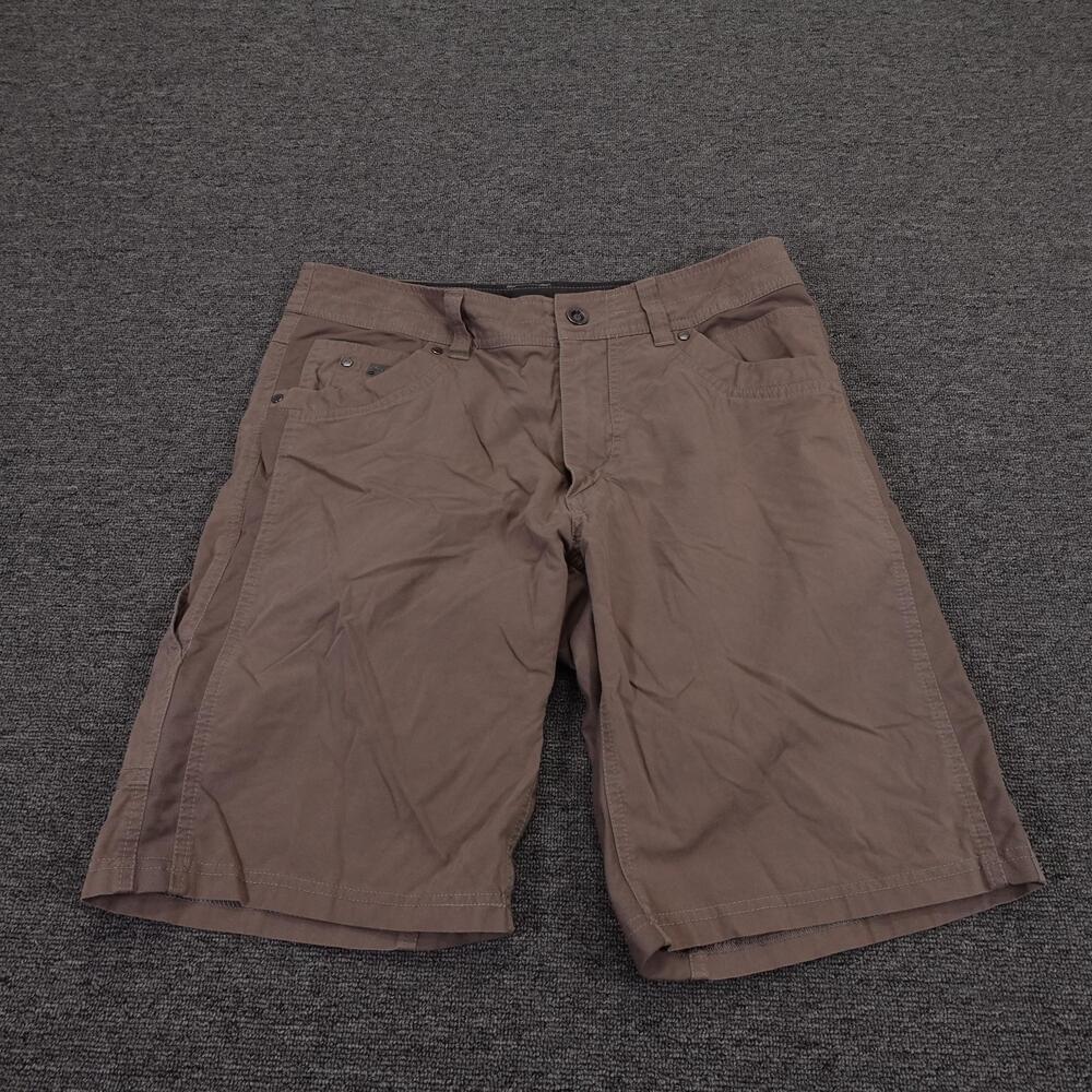 Kuhl Cargo Shorts Mens 32 Brown Canvas Stretch 11 Inseam Hiking Outdoor Casual